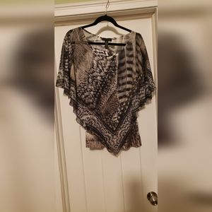 Inc animal print tank w matching sheer overlay